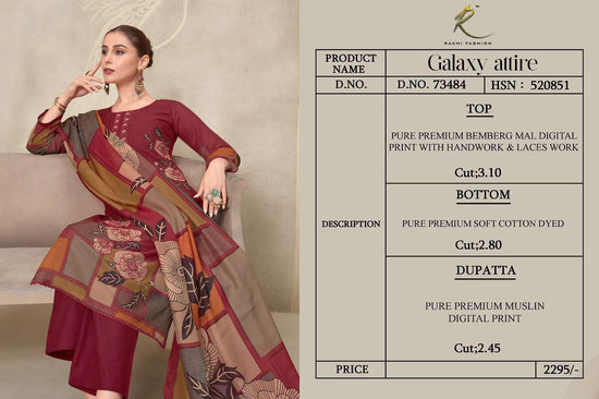 Rakhi Fashion Galaxy Attire 73484 Premium Bemberg Mal Dress Material - Amrah Wholesale