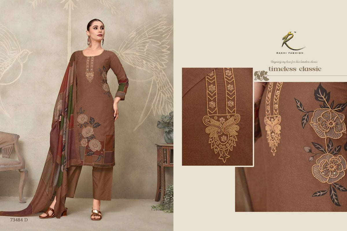 Rakhi Fashion Galaxy Attire 73484 Premium Bemberg Mal Dress Material - Amrah Wholesale