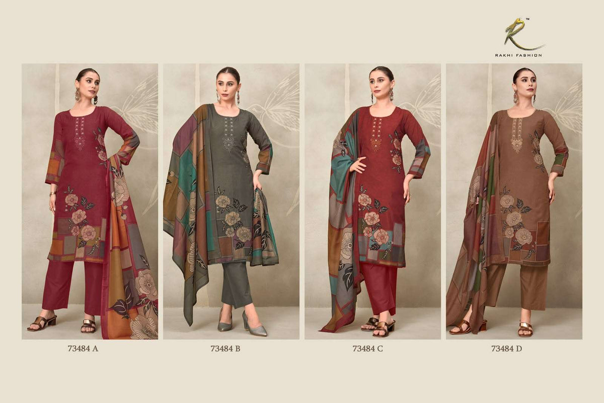 Rakhi Fashion Galaxy Attire 73484 Premium Bemberg Mal Dress Material - Amrah Wholesale