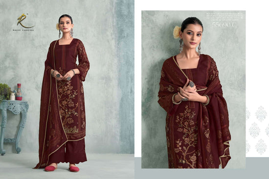 Rakhi Fashion Gallan Dil Di 55690 Bemberg Silk Dress Material - Amrah Wholesale