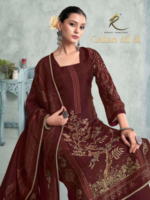 Rakhi Fashion Gallan Dil Di 55690 Bemberg Silk Dress Material