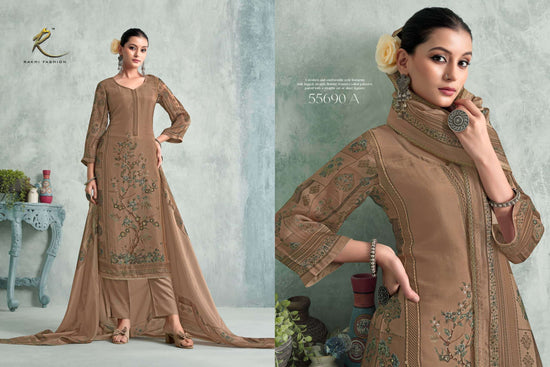Rakhi Fashion Gallan Dil Di 55690 Bemberg Silk Dress Material