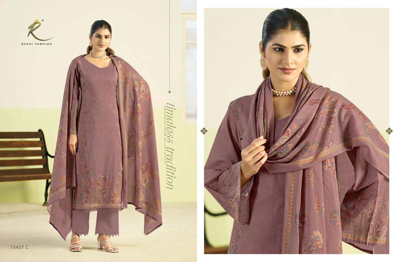 Rakhi Fashion Garden Of Blossoms 73437 Cotton Dress Material - Amrah Wholesale