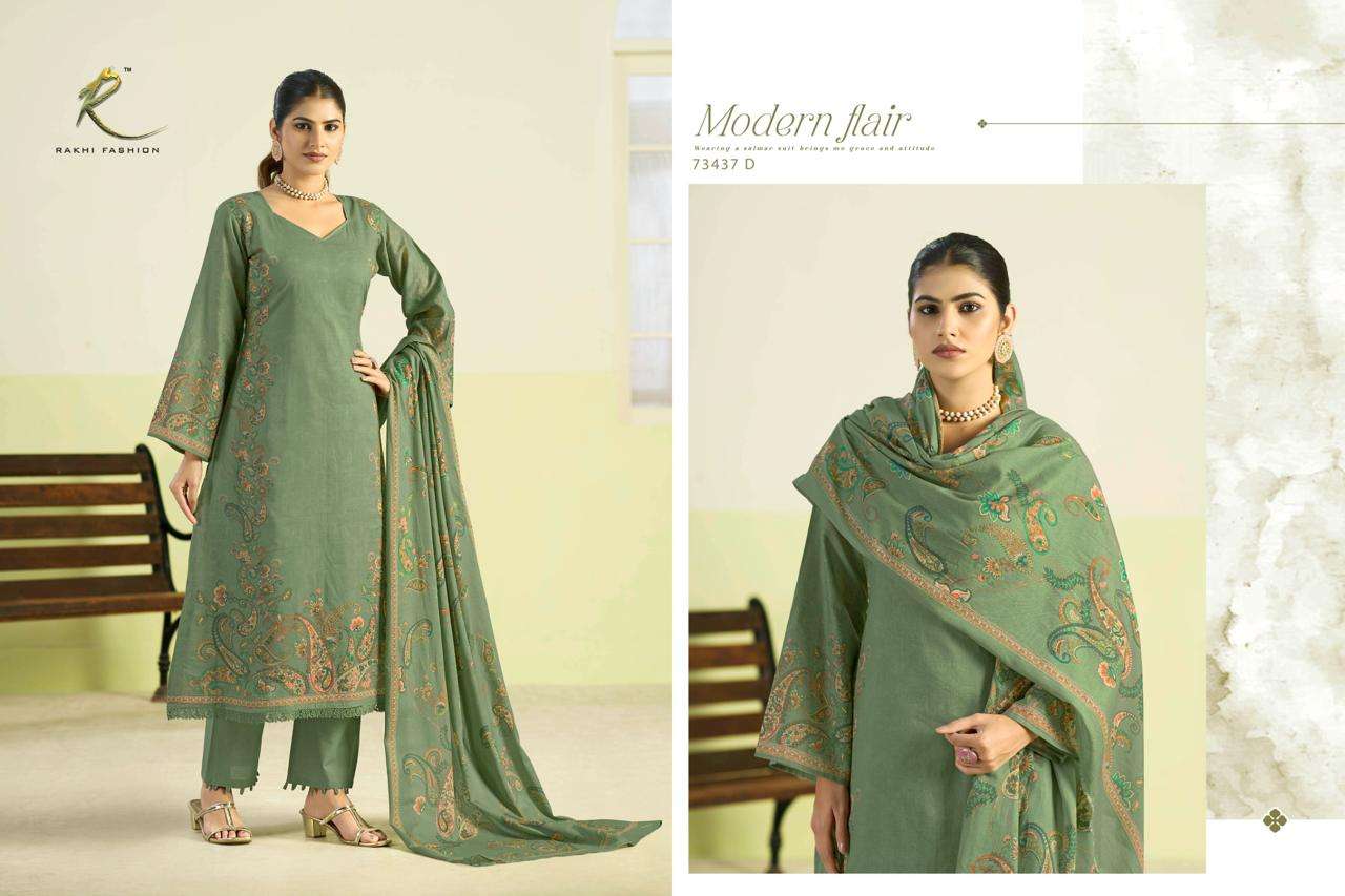 Rakhi Fashion Garden Of Blossoms 73437 Cotton Dress Material - Amrah Wholesale