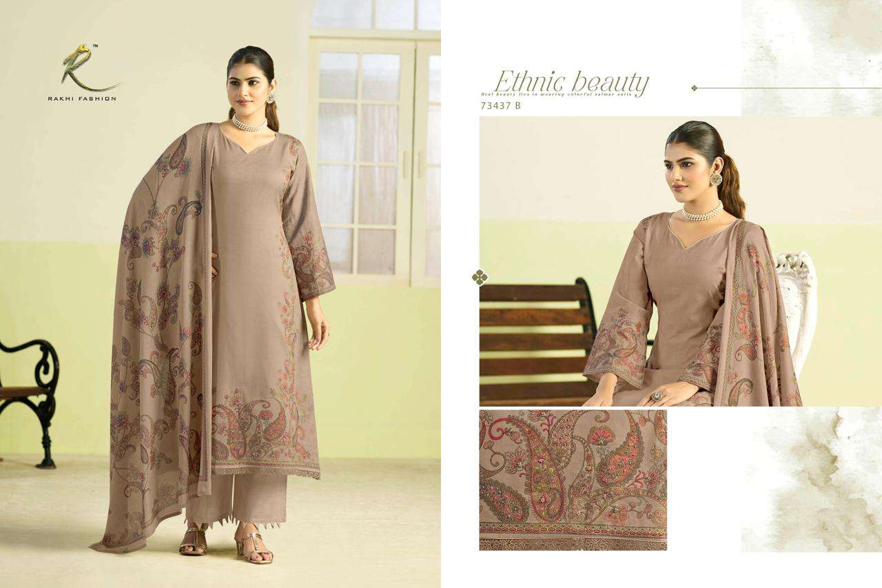 Rakhi Fashion Garden Of Blossoms 73437 Cotton Dress Material - Amrah Wholesale