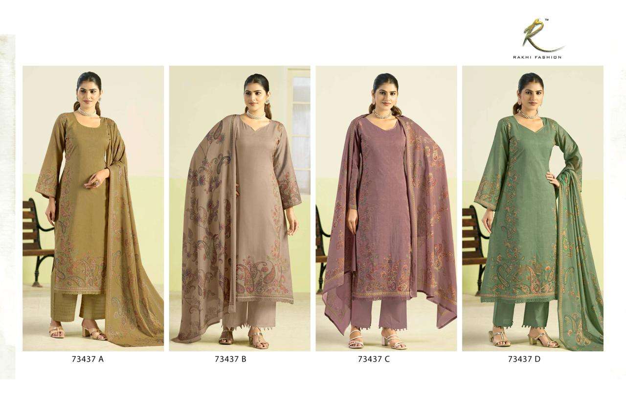 Rakhi Fashion Garden Of Blossoms 73437 Cotton Dress Material - Amrah Wholesale