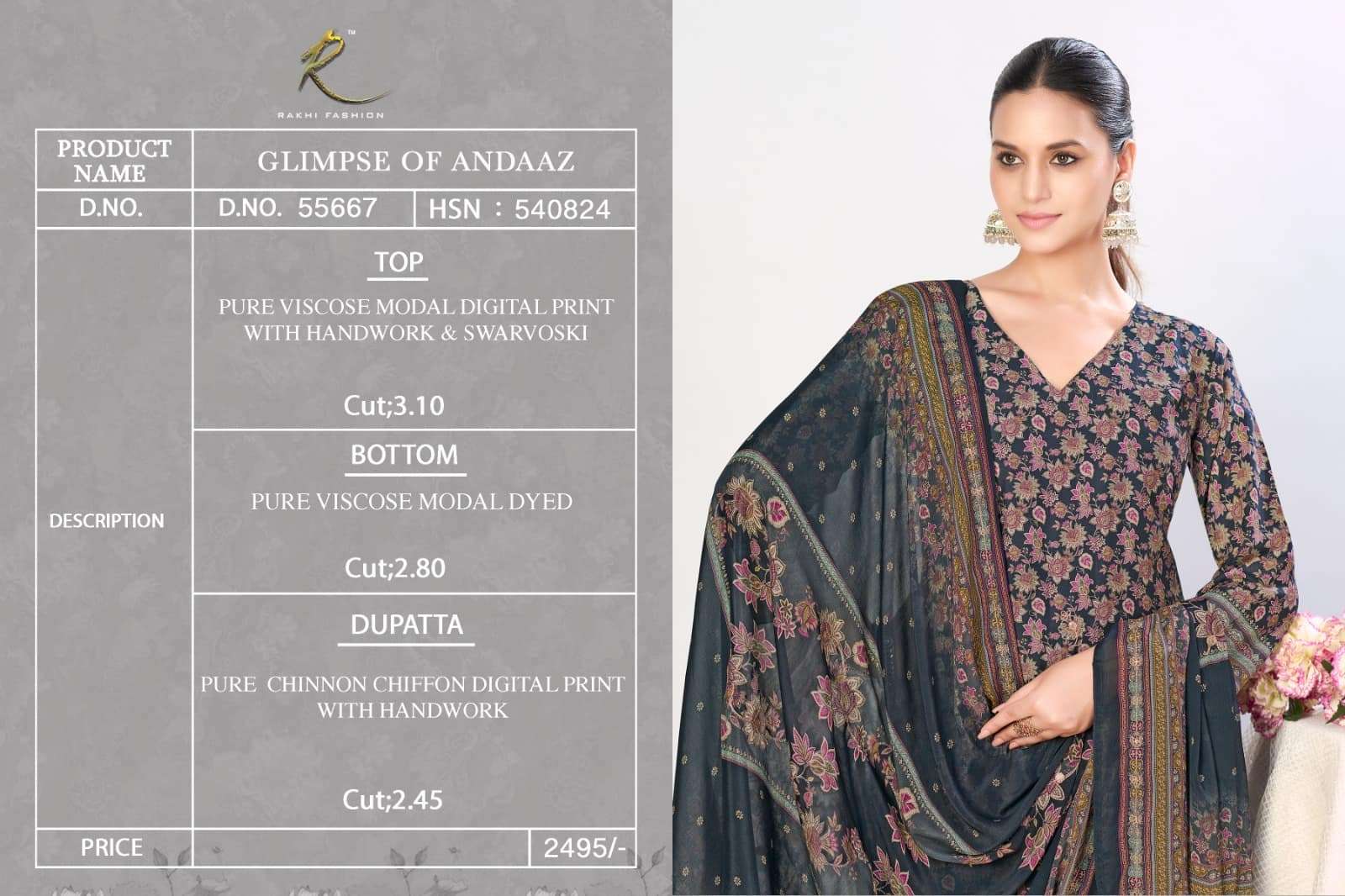 Rakhi Fashion Glimpse Of Andaaz 55667 Abcd Viscose Modal Dress Material - Amrah Wholesale