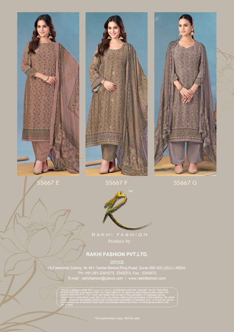 Rakhi Fashion Glimpse Of Andaaz 55667 Viscose Modal Dress Material - Amrah Wholesale