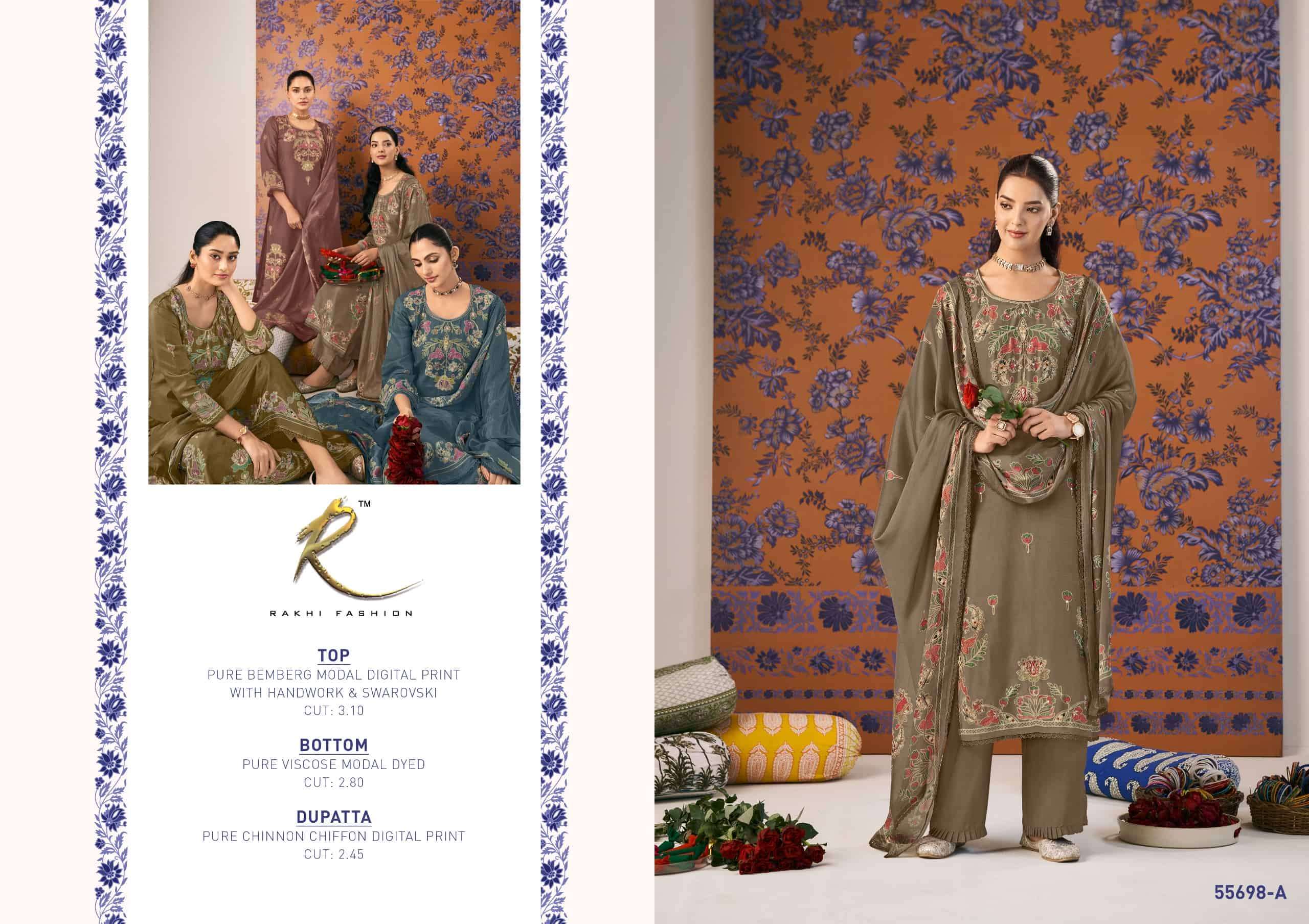 Rakhi Fashion Gulaab 55698 Bemberg Modal Salwar Suit