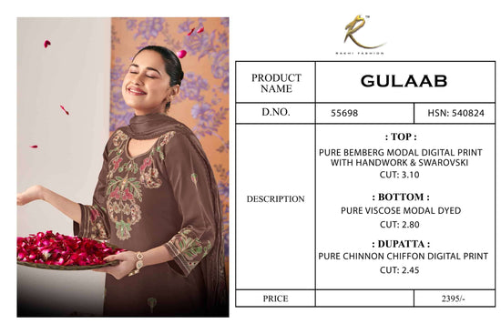 Rakhi Fashion Gulaab 55698 Bemberg Modal Salwar Suit