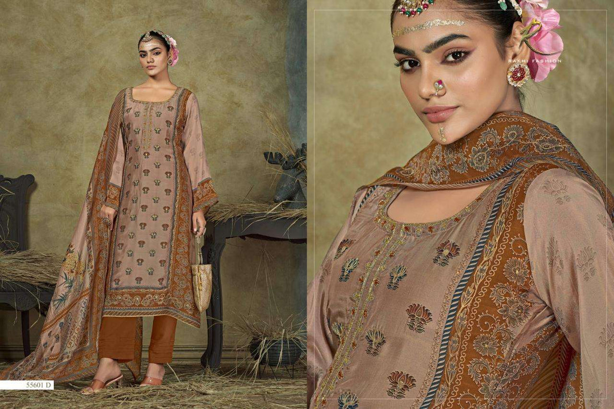 Rakhi Fashion Jahaan 55601 Bemberg Silk Dress Material - Amrah Wholesale
