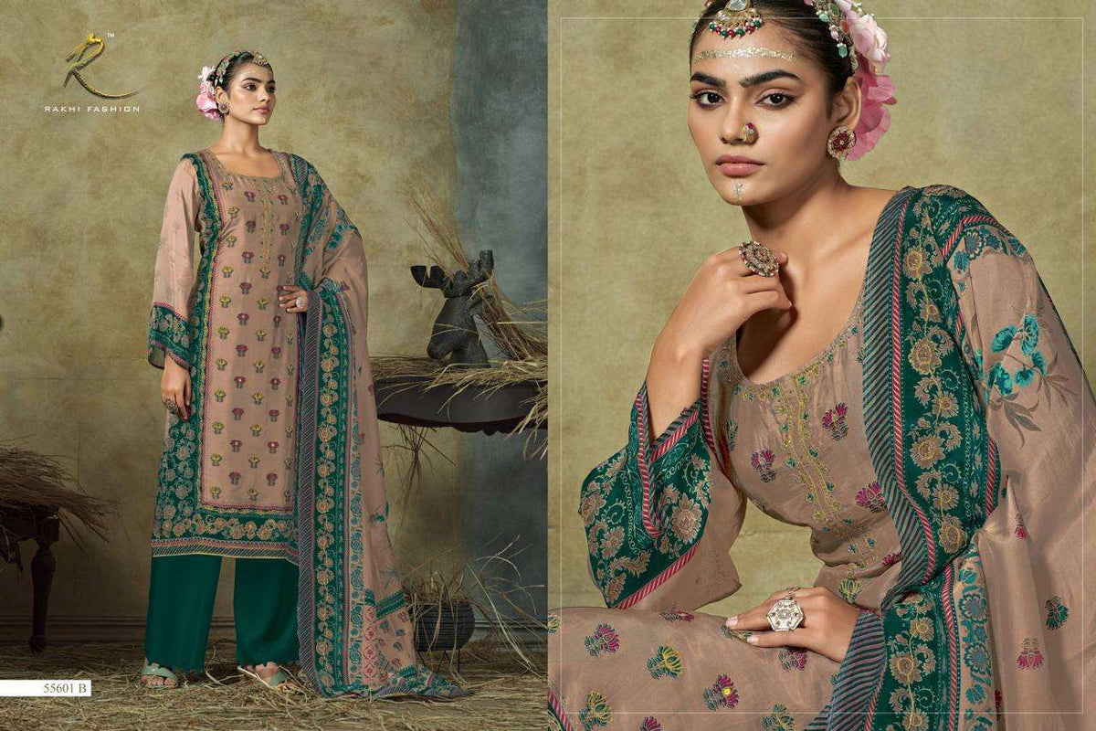 Rakhi Fashion Jahaan 55601 Bemberg Silk Dress Material - Amrah Wholesale