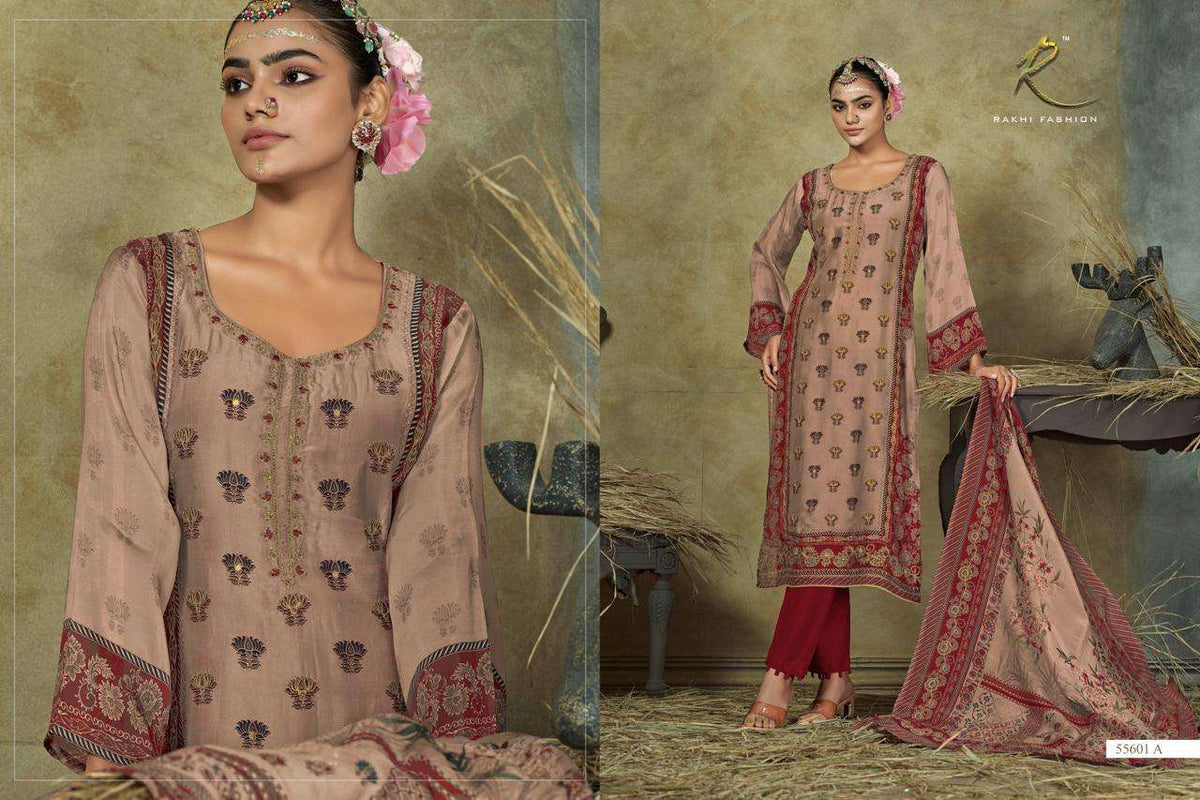 Rakhi Fashion Jahaan 55601 Bemberg Silk Dress Material - Amrah Wholesale