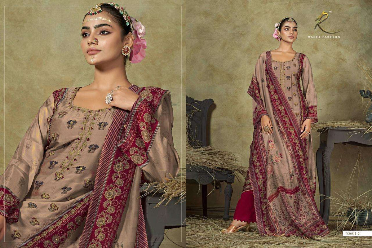 Rakhi Fashion Jahaan 55601 Bemberg Silk Dress Material - Amrah Wholesale