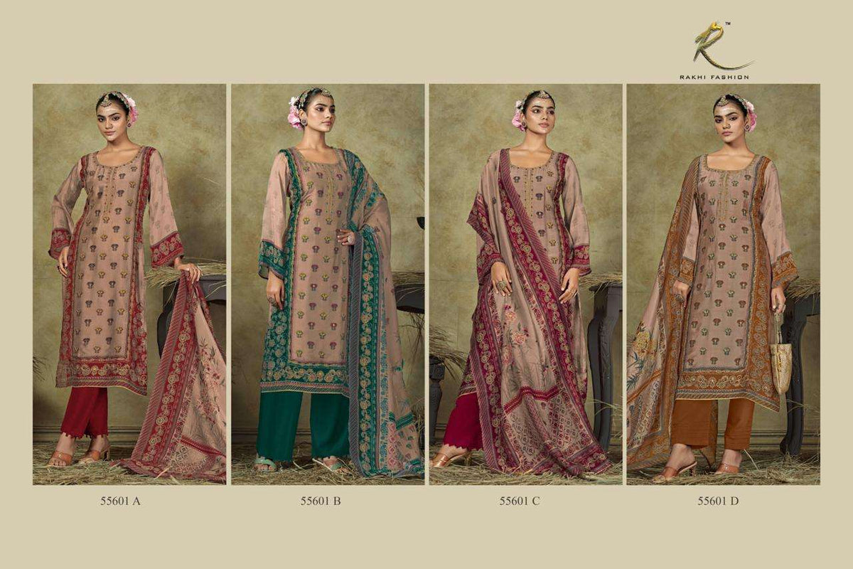 Rakhi Fashion Jahaan 55601 Bemberg Silk Dress Material - Amrah Wholesale