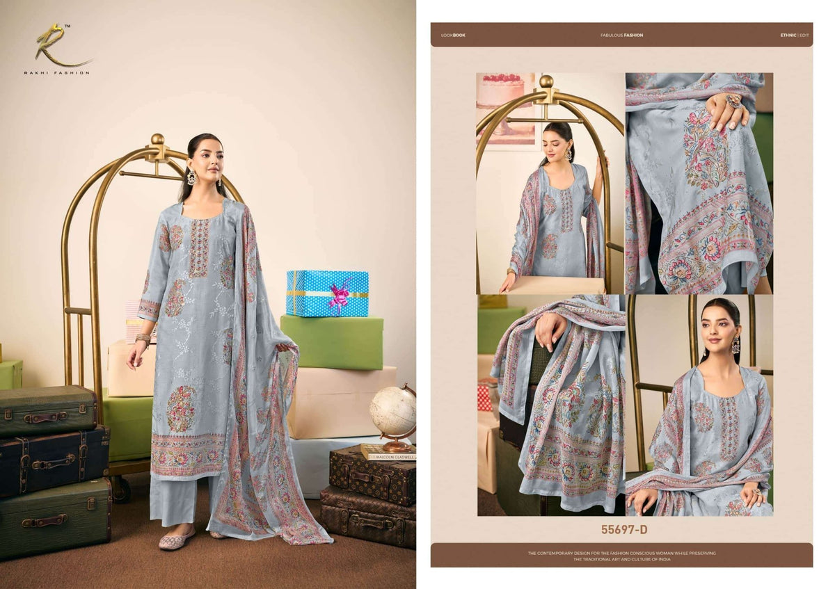 Rakhi Fashion Jashn Naama 55697 Bemberg Modal Dress Material - Amrah Wholesale