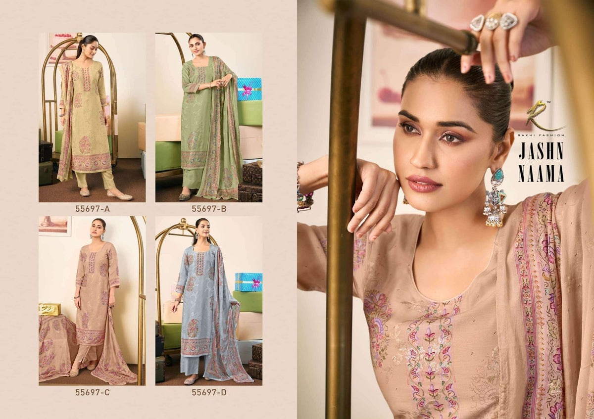 Rakhi Fashion Jashn Naama 55697 Bemberg Modal Dress Material - Amrah Wholesale
