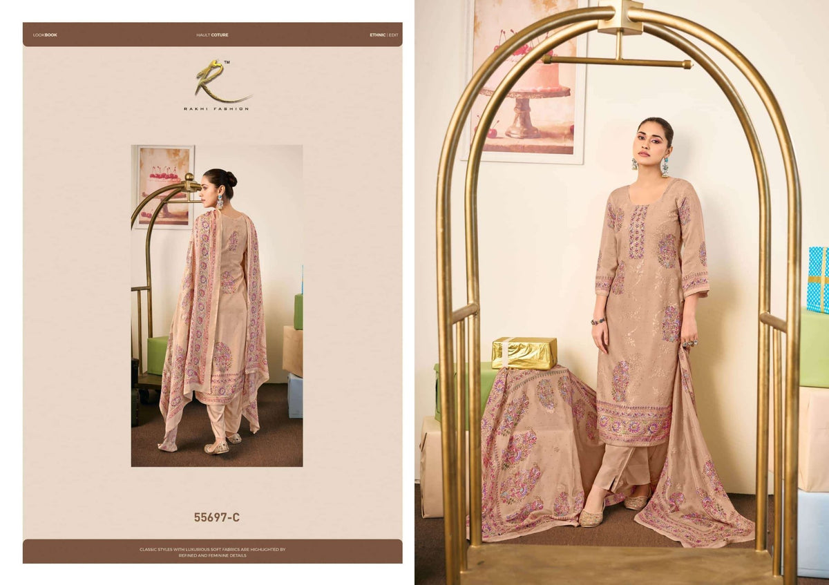 Rakhi Fashion Jashn Naama 55697 Bemberg Modal Dress Material - Amrah Wholesale