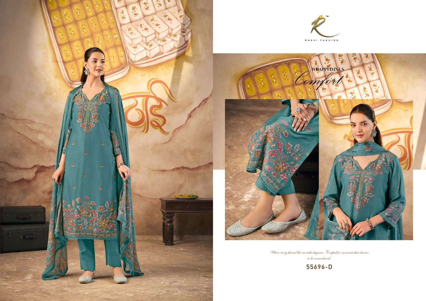 Rakhi Fashion Khushio Ka Tyohar 55696 Bemberg Modal Dress Material