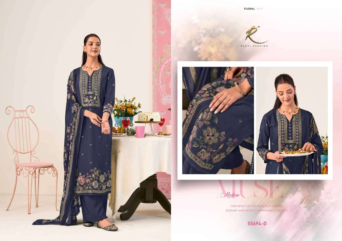 Rakhi Fashion Kitty Party Bemberg Modal Dress Material - Amrah Wholesale
