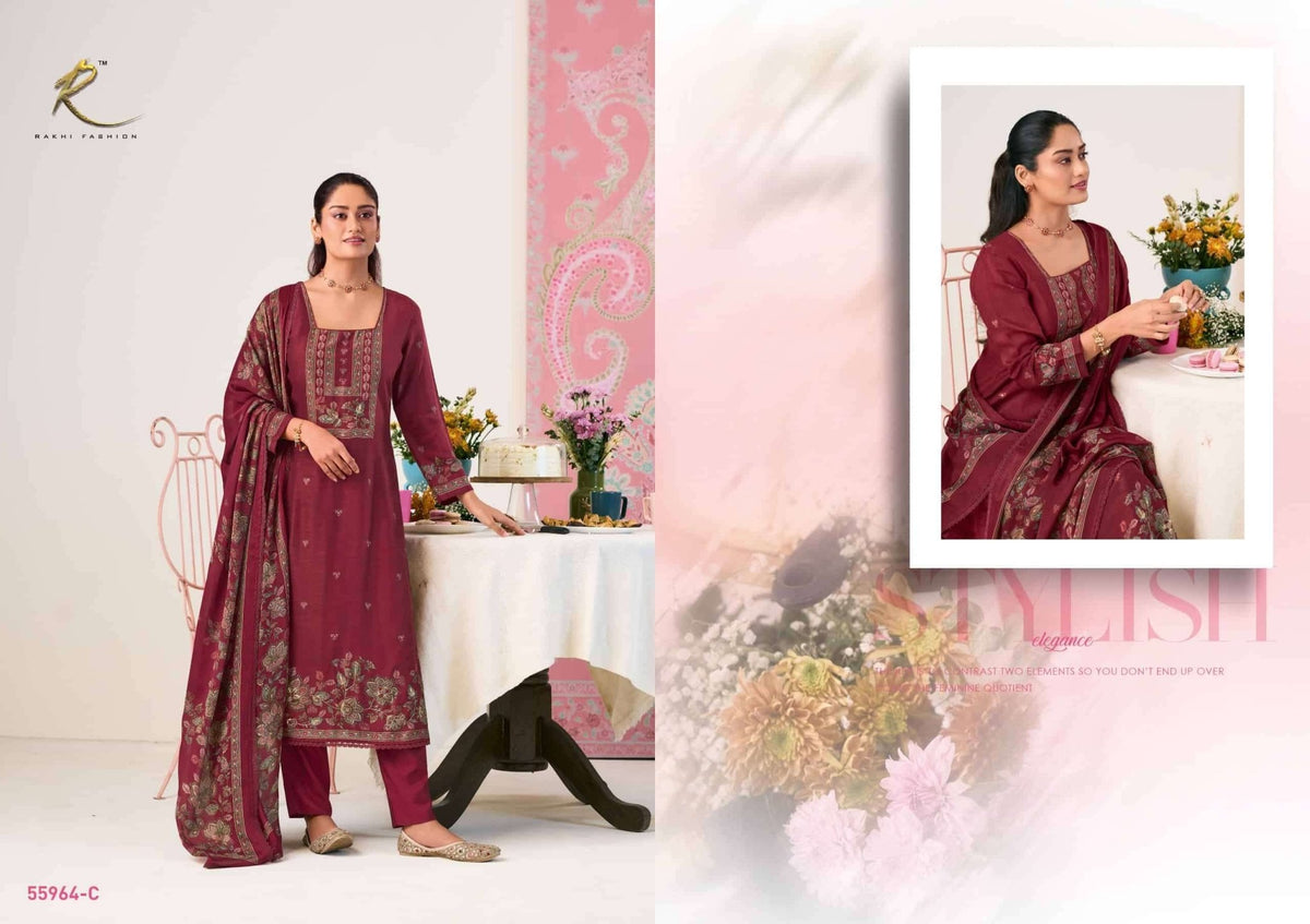 Rakhi Fashion Kitty Party Bemberg Modal Dress Material - Amrah Wholesale