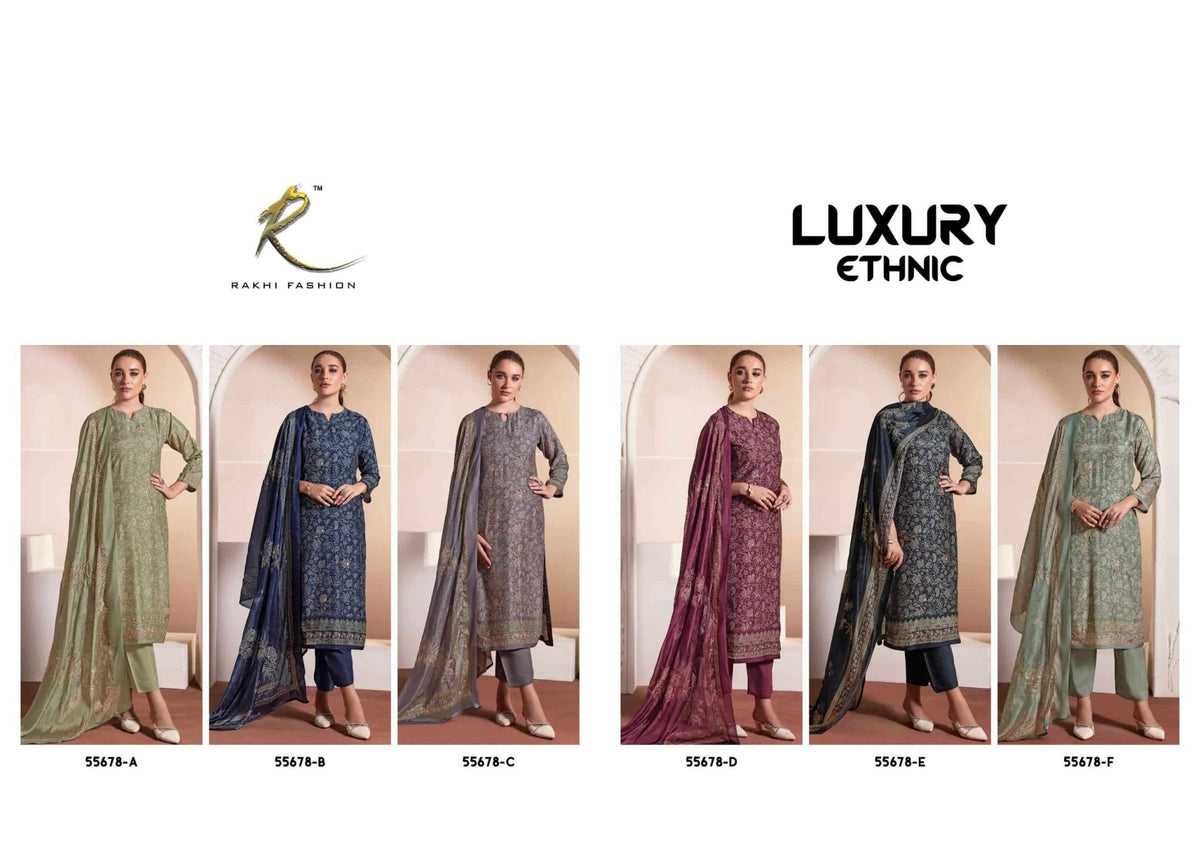 Rakhi Fashion Luxury Ethnic 55678 Pure Viscose Modal Dress Material - Amrah Wholesale