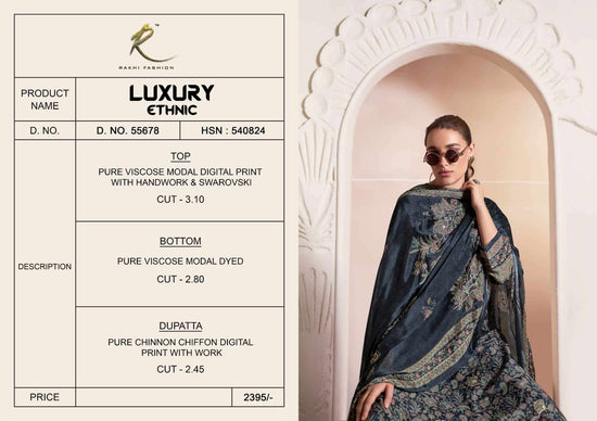 Rakhi Fashion Luxury Ethnic 55678 Pure Viscose Modal Dress Material - Amrah Wholesale