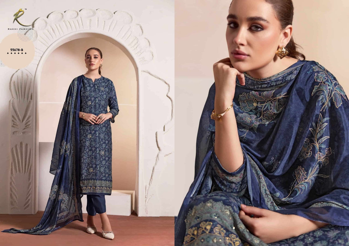 Rakhi Fashion Luxury Ethnic 55678 Pure Viscose Modal Dress Material - Amrah Wholesale