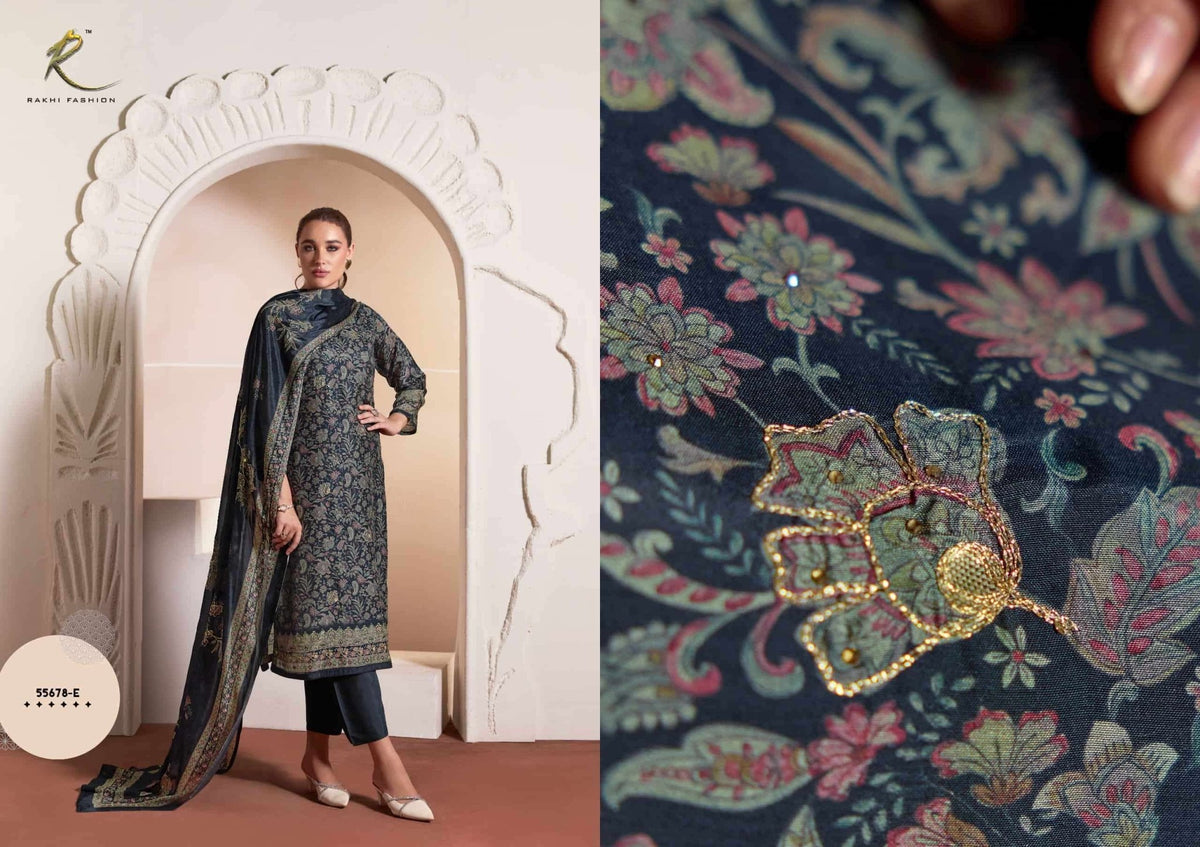 Rakhi Fashion Luxury Ethnic 55678 Pure Viscose Modal Dress Material - Amrah Wholesale