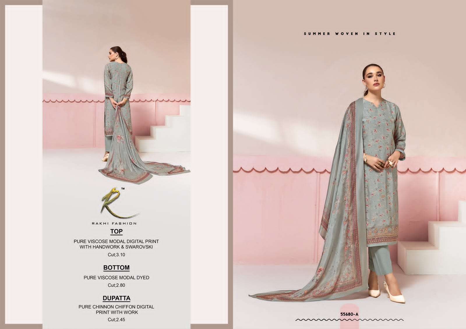 Rakhi Fashion Luxury Ethnic 55680 Pure Viscose Modal Dress Material