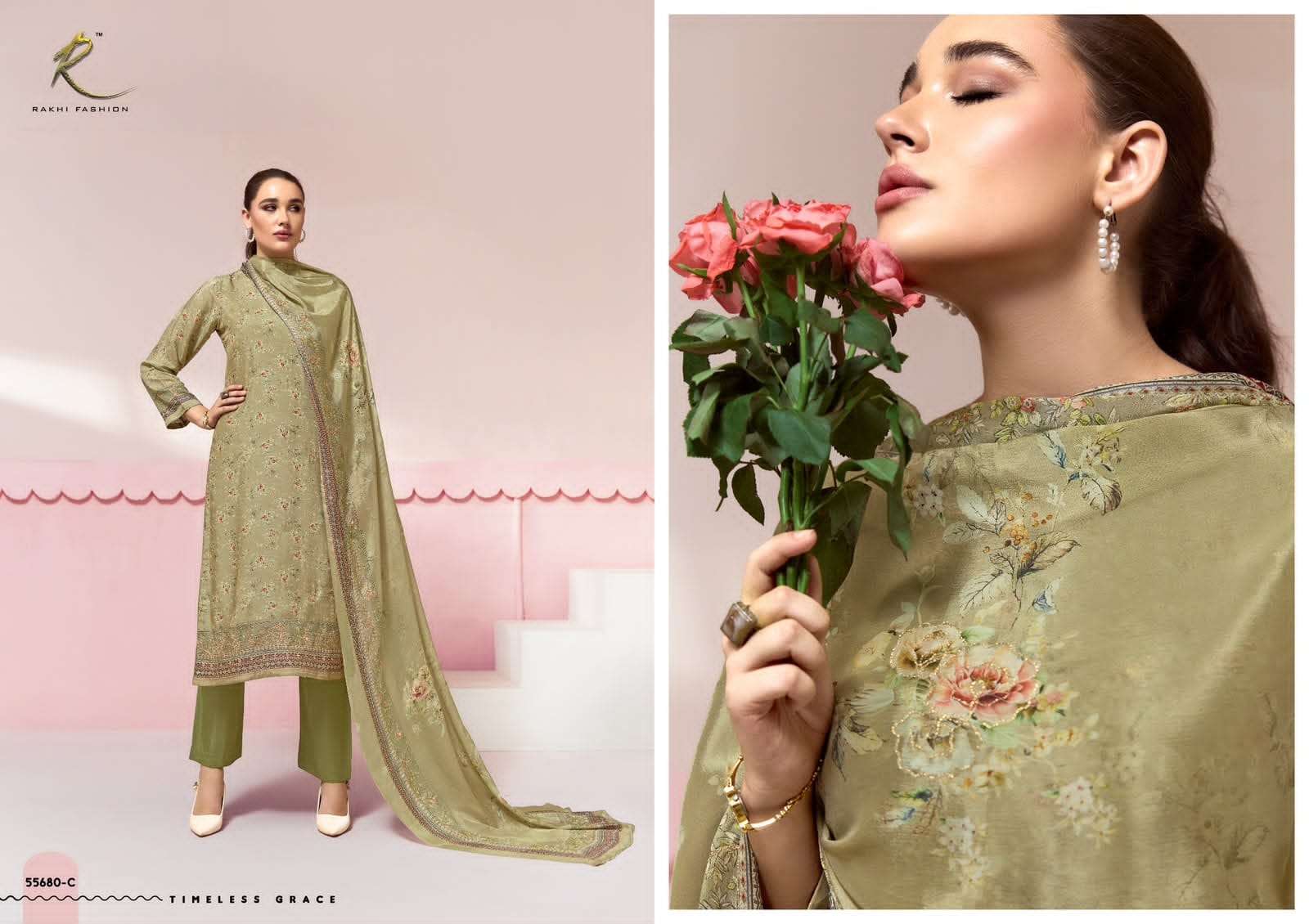 Rakhi Fashion Luxury Ethnic 55680 Pure Viscose Modal Dress Material