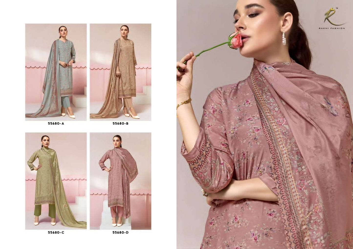 Rakhi Fashion Luxury Ethnic 55680 Pure Viscose Modal Dress Material