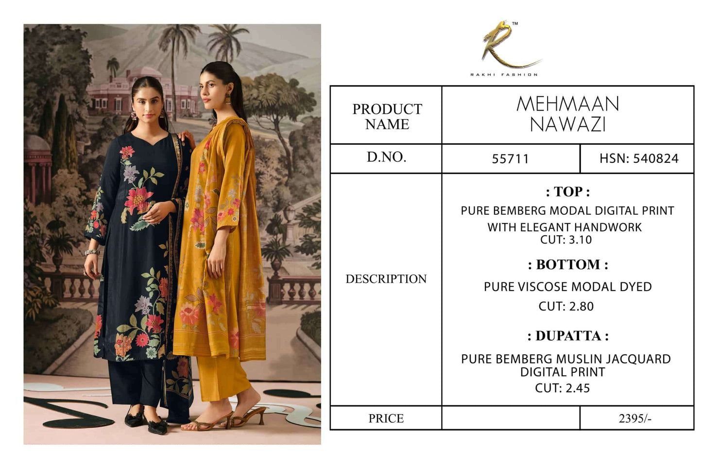Rakhi Fashion Mehmaan Nawazi 55711 Bemberg Modal Dress Material
