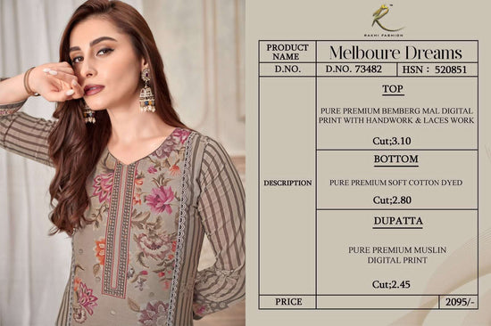 Rakhi Fashion Melboure Dreams 73483 Premium Bemberg Mal Dress Material - Amrah Wholesale