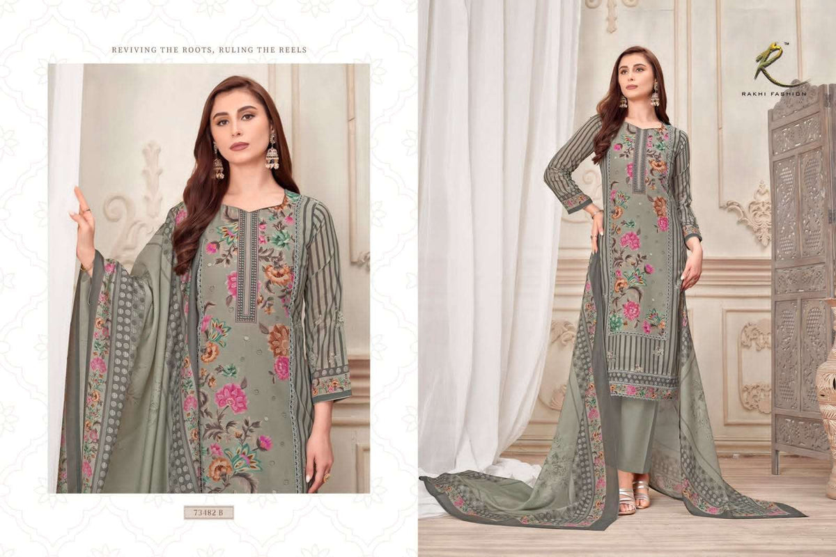 Rakhi Fashion Melboure Dreams 73483 Premium Bemberg Mal Dress Material - Amrah Wholesale