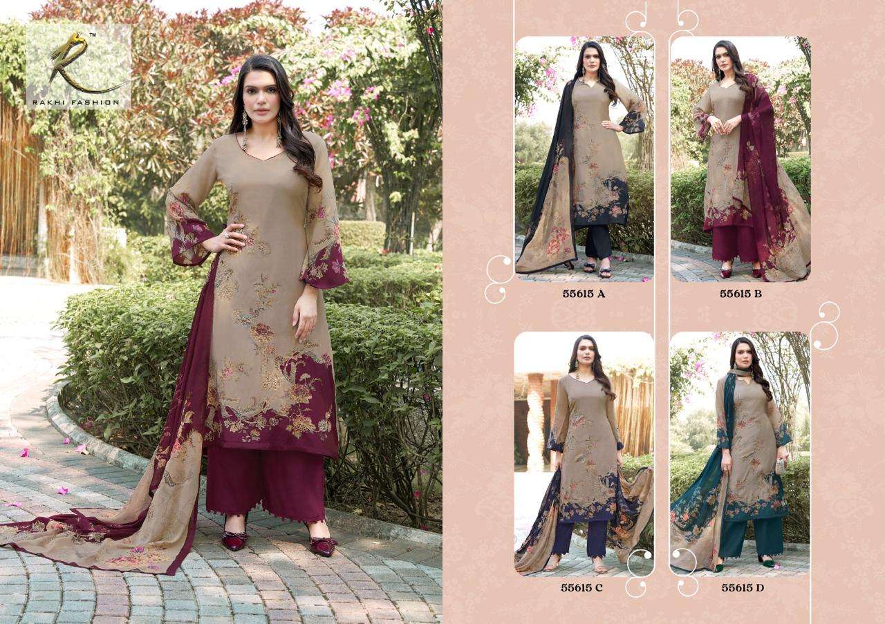 Rakhi Fashion Qahira 55615 Viscose Modal Dress Material - Amrah Wholesale