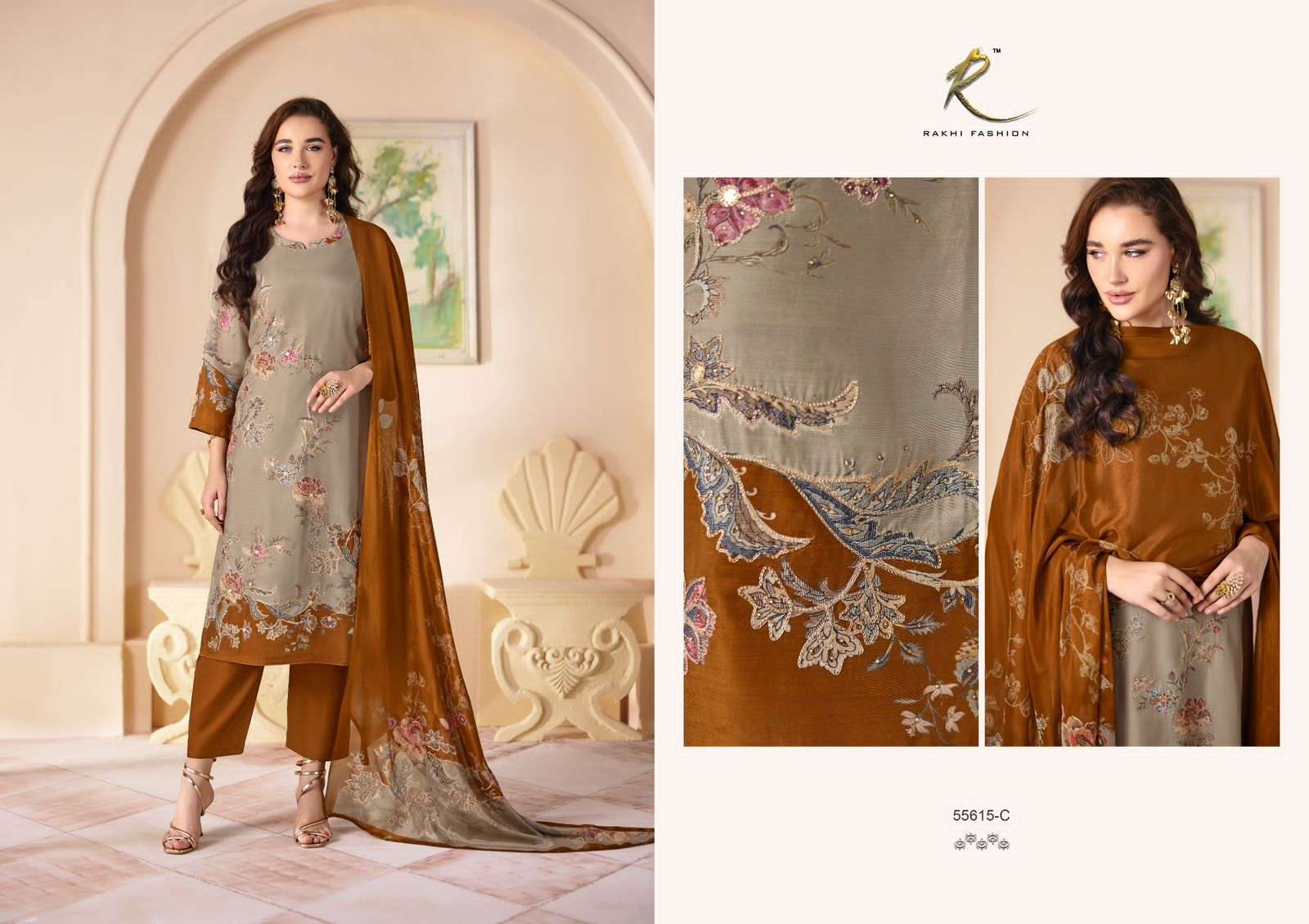 Rakhi Fashion Qaira 55615 Modal Swarovski Dress Material