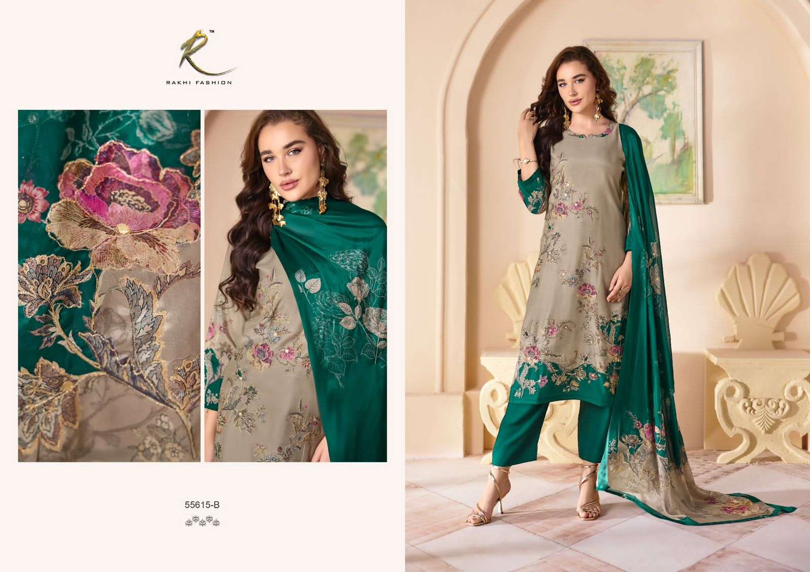 Rakhi Fashion Qaira 55615 Modal Swarovski Dress Material