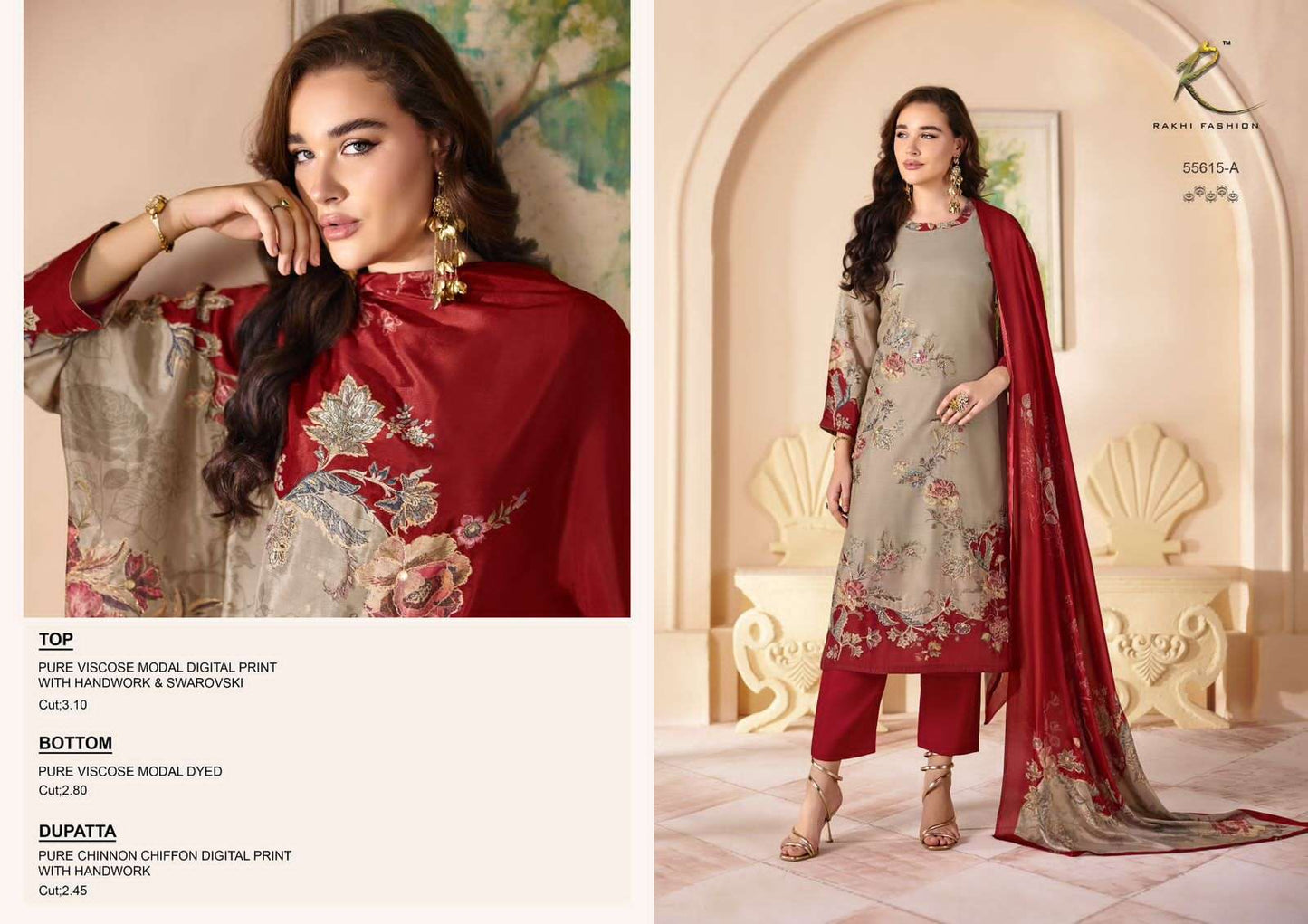 Rakhi Fashion Qaira 55615 Modal Swarovski Dress Material