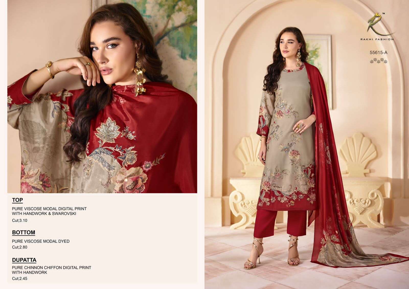 Rakhi Fashion Qaira 55615 Modal Swarovski Dress Material