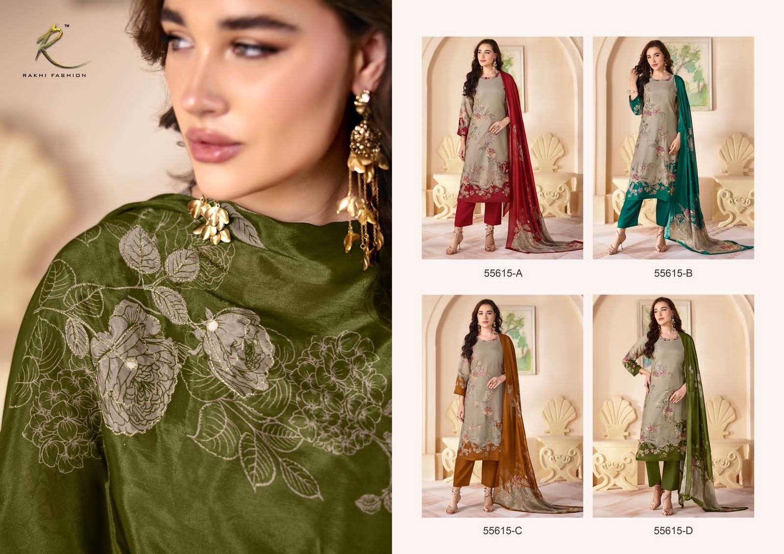 Rakhi Fashion Qaira 55615 Modal Swarovski Dress Material