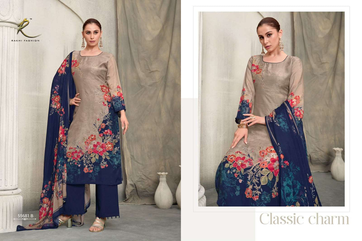 Rakhi Fashion Qaira 55681 Premium Modal Handwork Dress Material - Amrah Wholesale