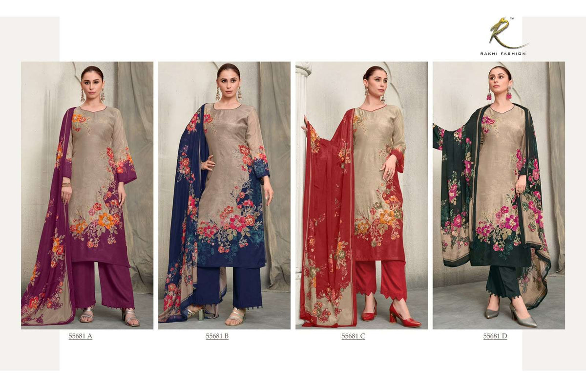 Rakhi Fashion Qaira 55681 Premium Modal Handwork Dress Material - Amrah Wholesale