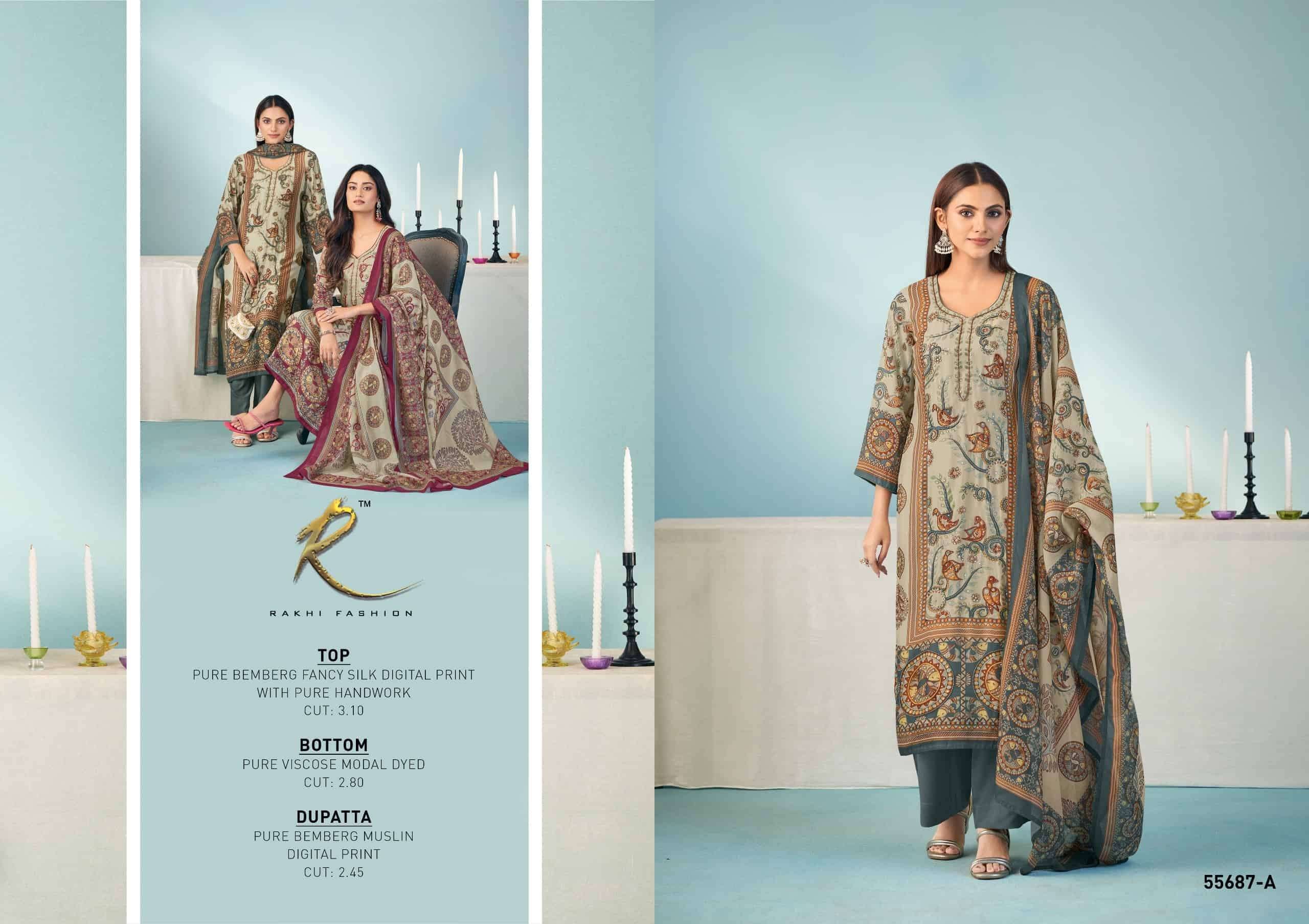 Rakhi Fashion Rakhdi Special 55687 Bemberg Silk Dress Material