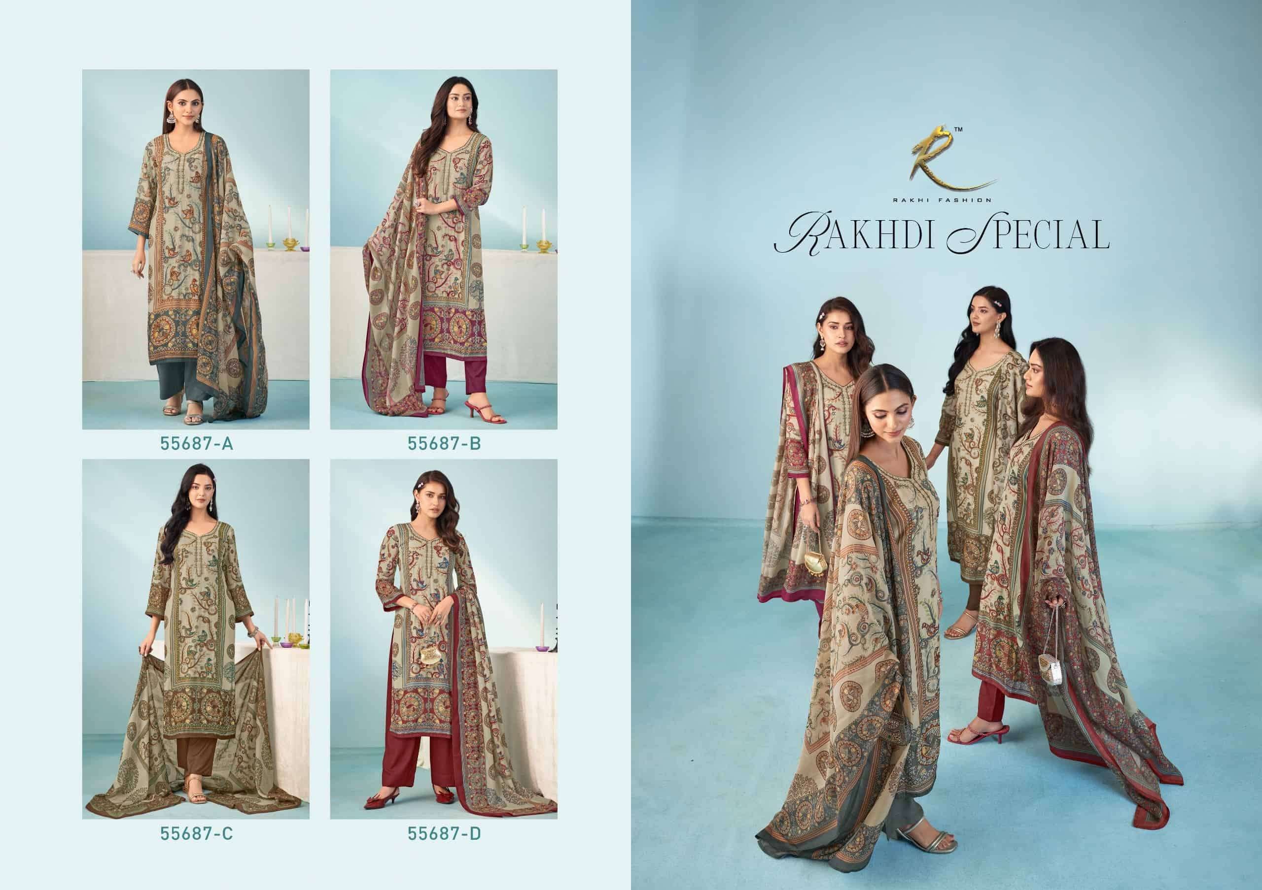 Rakhi Fashion Rakhdi Special 55687 Bemberg Silk Dress Material