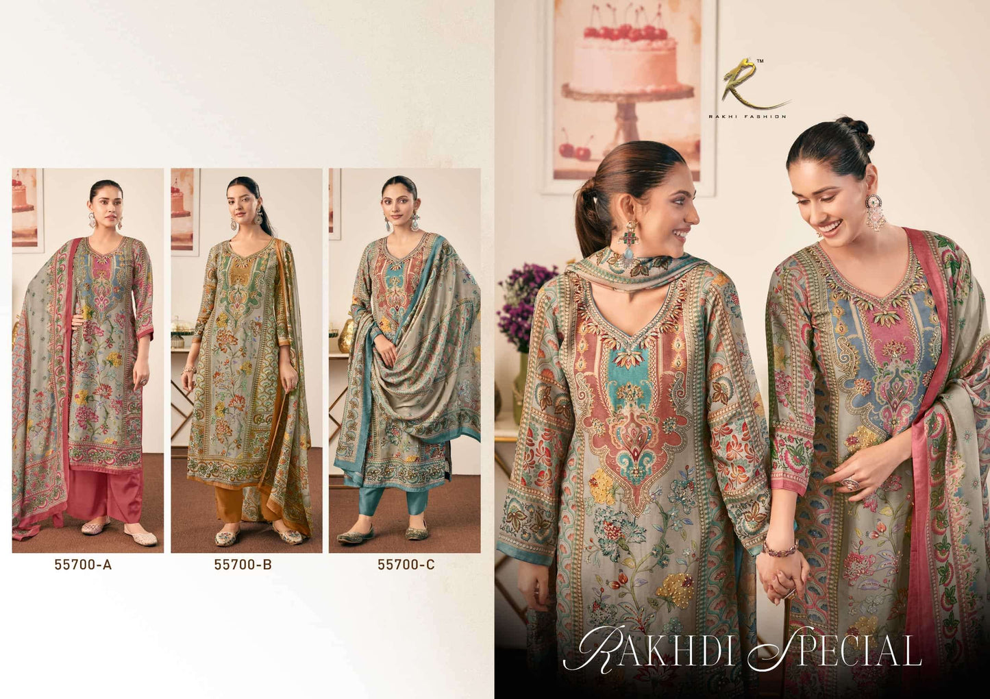 Rakhi Fashion Rakhdi Special 55700 Bemberg Silk Dress Material