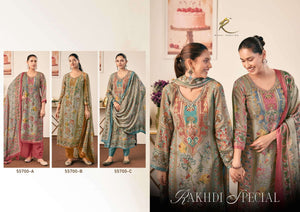 Rakhi Fashion Rakhdi Special 55700 Pure Bemberg Silk Handwork Salwar Suit