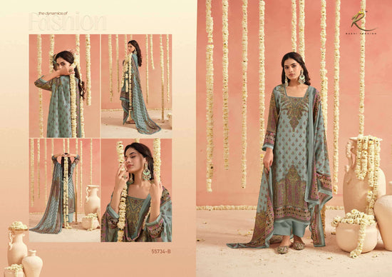 Rakhi Fashion Rakhdi Special 55734 Bemberg Fancy Silk Handwork Unstitched Dress Material