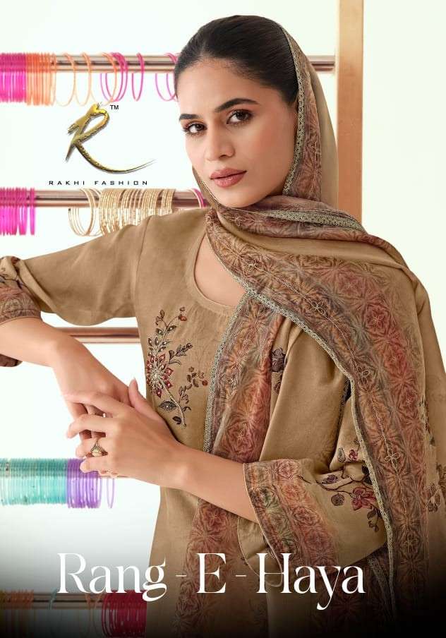 Rakhi Fashion Rang E Haya Pure Bemberg Silk Pakistani Suit