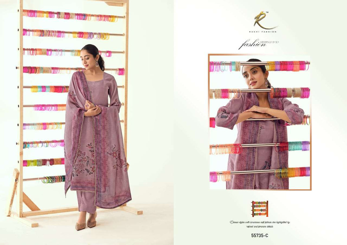 Rakhi Fashion Rang E Haya Pure Bemberg Silk Pakistani Suit